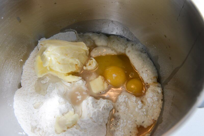 Babka dough ingredients.