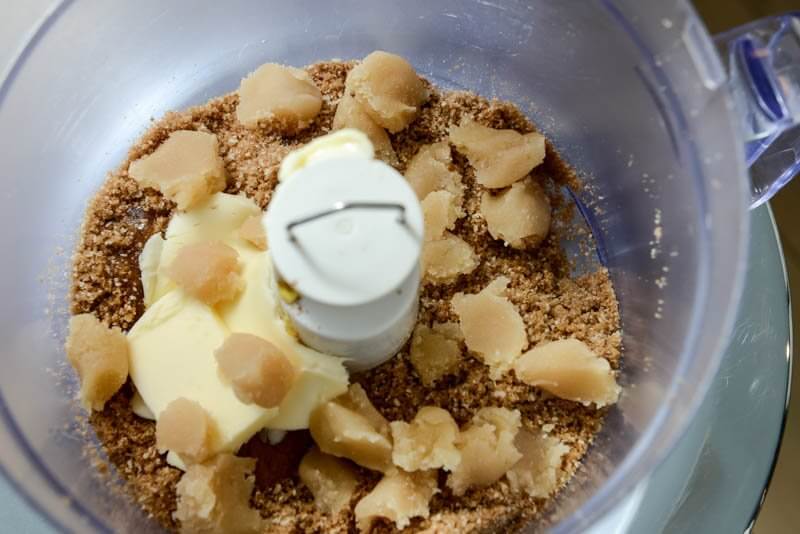 Making the almond filling.