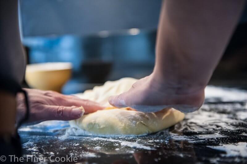 Working the dough.