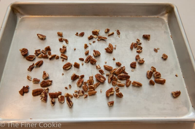 Toasting pecans.