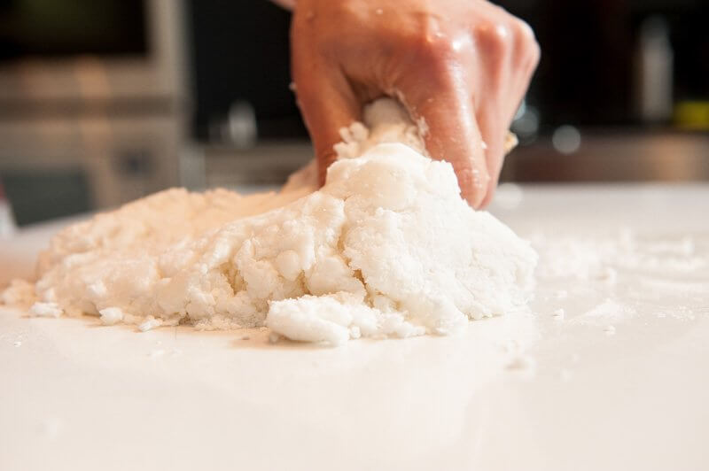 Kneading the classic fondant.