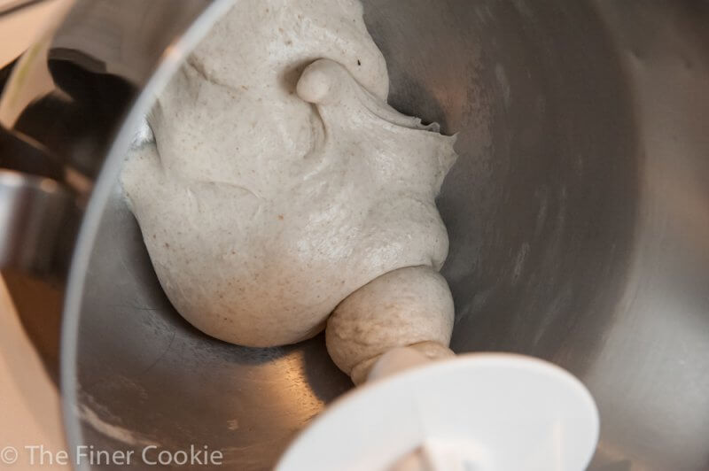 The beautiful dough sticky and smooth.