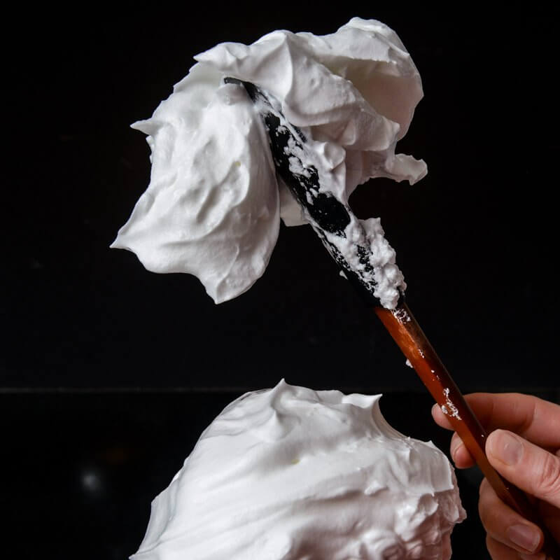 Firm peak meringue: you can sculpt with it.