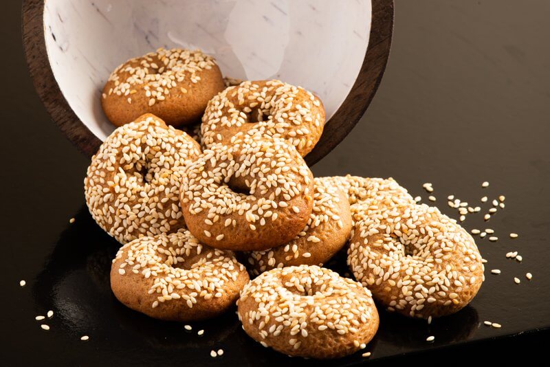 Orange Sesame Circle Cookies - Vegan