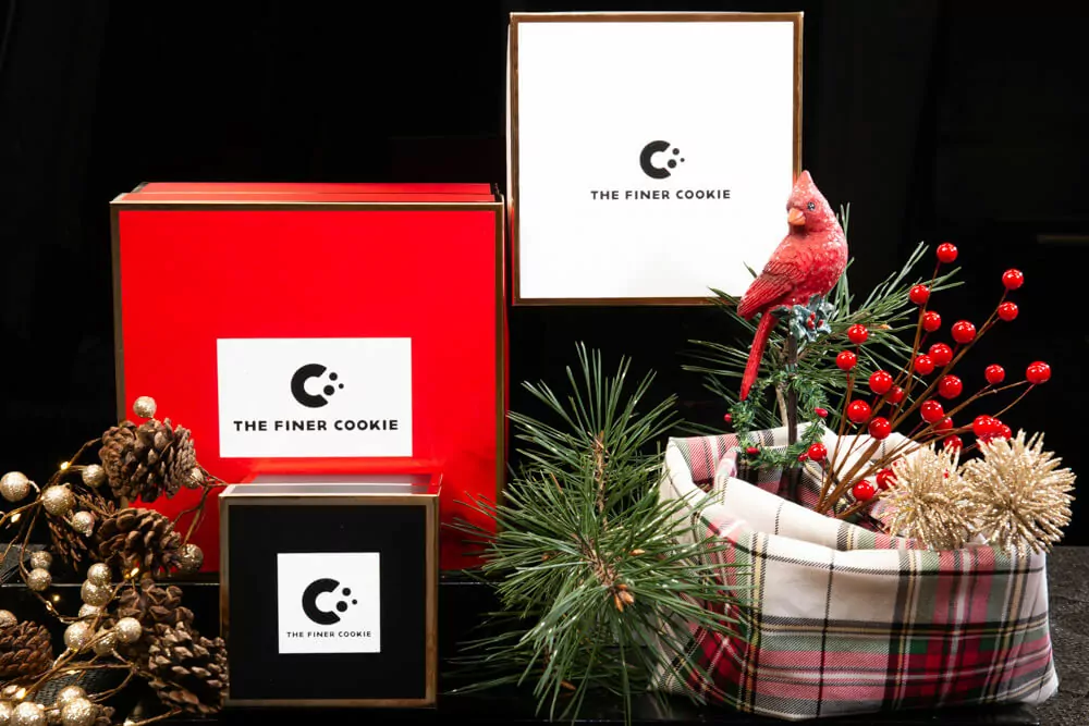 A display of Holiday cookie gift boxes