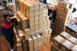 Towers of employee gifts